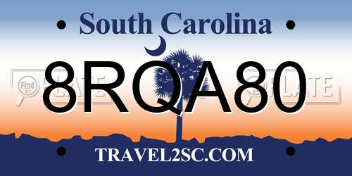 8RQA80 South Carolina License Plate