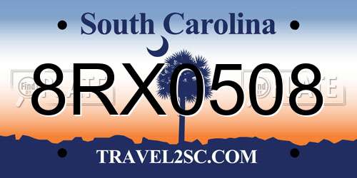 8RX0508 South Carolina License Plate
