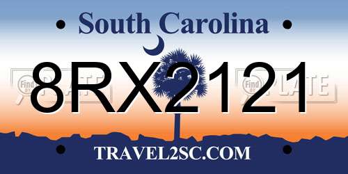 8RX2121 South Carolina License Plate