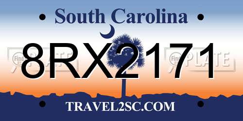 8RX2171 South Carolina License Plate