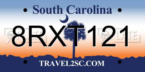 8RXT121 South Carolina License Plate