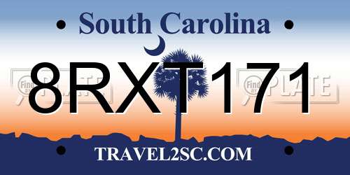 8RXT171 South Carolina License Plate
