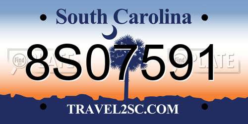 8S07591 South Carolina License Plate