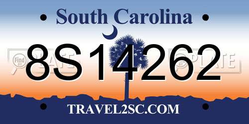 8S14262 South Carolina License Plate