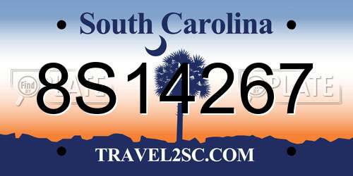 8S14267 South Carolina License Plate