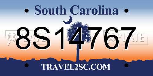 8S14767 South Carolina License Plate