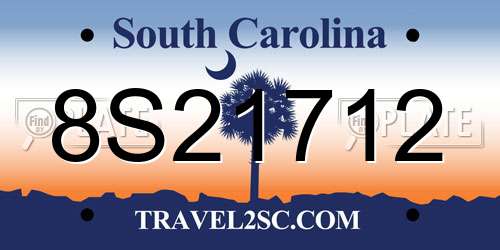 8S21712 South Carolina License Plate