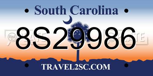8S29986 South Carolina License Plate