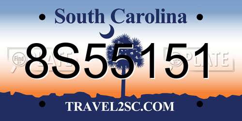 8S55151 South Carolina License Plate