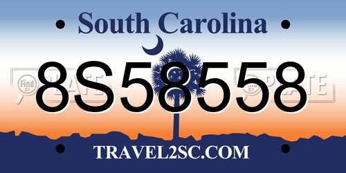 8S58558 South Carolina License Plate