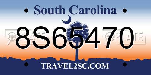 8S65470 South Carolina License Plate