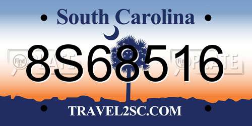 8S68516 South Carolina License Plate