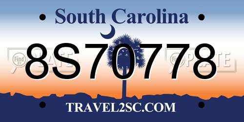 8S70778 South Carolina License Plate