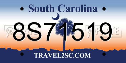 8S71519 South Carolina License Plate