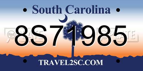 8S71985 South Carolina License Plate