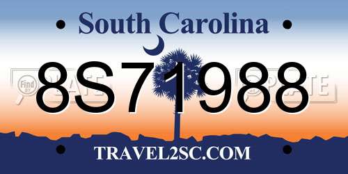 8S71988 South Carolina License Plate