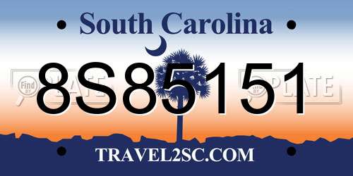 8S85151 South Carolina License Plate