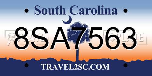 8SA7563 South Carolina License Plate