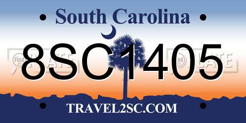 8SC1405 South Carolina License Plate