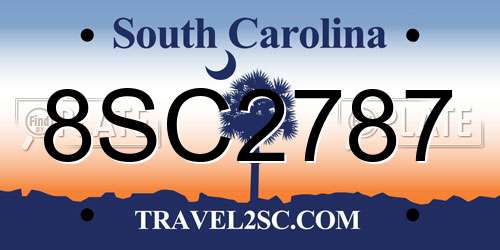 8SC2787 South Carolina License Plate