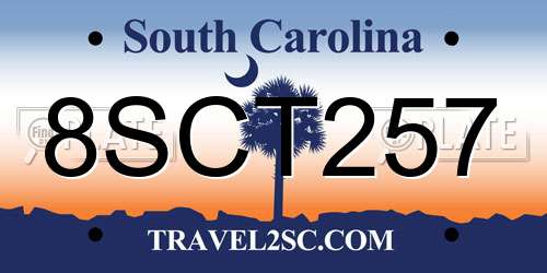 8SCT257 South Carolina License Plate