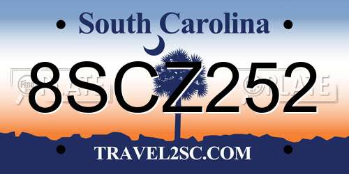 8SCZ252 South Carolina License Plate
