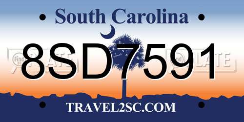 8SD7591 South Carolina License Plate