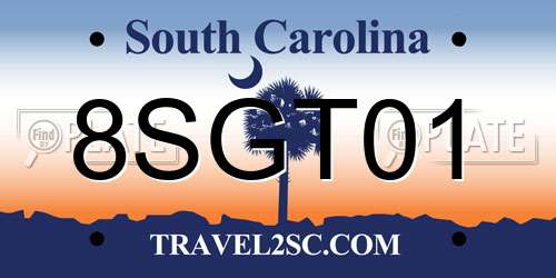 8SGT01 South Carolina License Plate