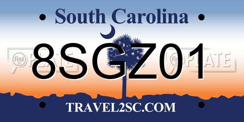 8SGZ01 South Carolina License Plate