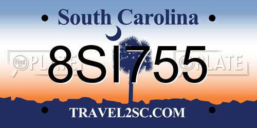 8SI755 South Carolina License Plate