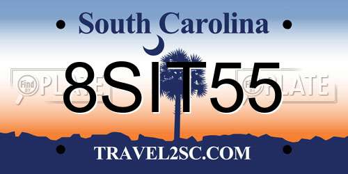 8SIT55 South Carolina License Plate