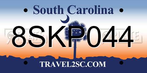 8SKP044 South Carolina License Plate