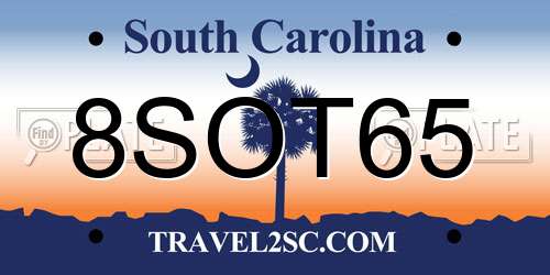 8SOT65 South Carolina License Plate