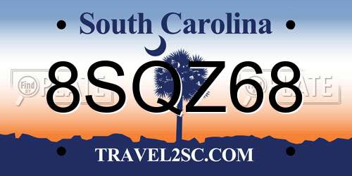 8SQZ68 South Carolina License Plate