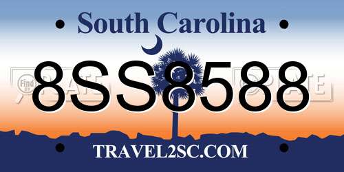 8SS8588 South Carolina License Plate