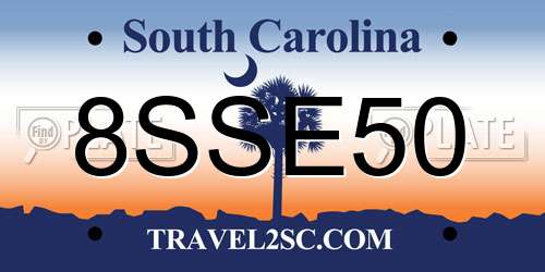 8SSE50 South Carolina License Plate