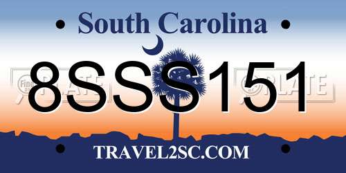 8SSS151 South Carolina License Plate