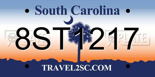 8ST1217 South Carolina License Plate