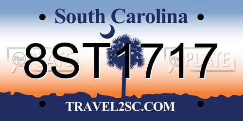 8ST1717 South Carolina License Plate