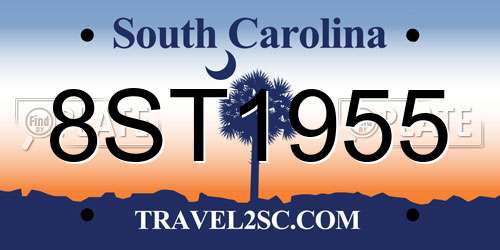 8ST1955 South Carolina License Plate