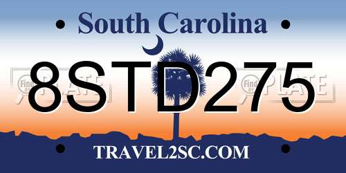 8STD275 South Carolina License Plate