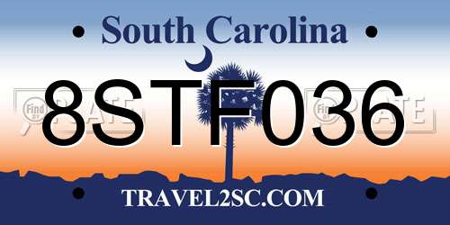 8STF036 South Carolina License Plate