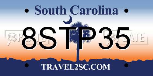 8STP35 South Carolina License Plate
