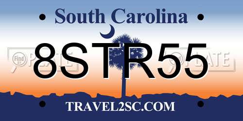 8STR55 South Carolina License Plate