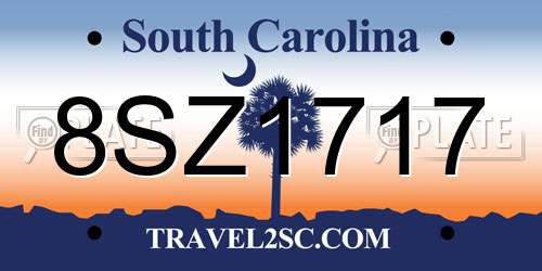 8SZ1717 South Carolina License Plate