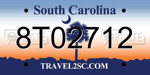 8T02712 South Carolina License Plate