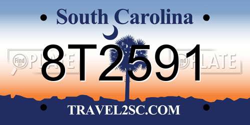 8T2591 South Carolina License Plate