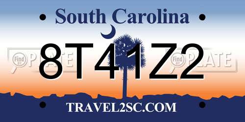 8T41Z2 South Carolina License Plate