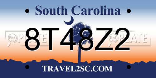 8T48Z2 South Carolina License Plate