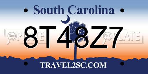 8T48Z7 South Carolina License Plate